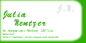 julia mentzer business card